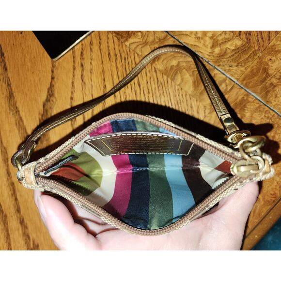 Coach Brown Signature Wristlet Coin Purse - Picture 8 of 9